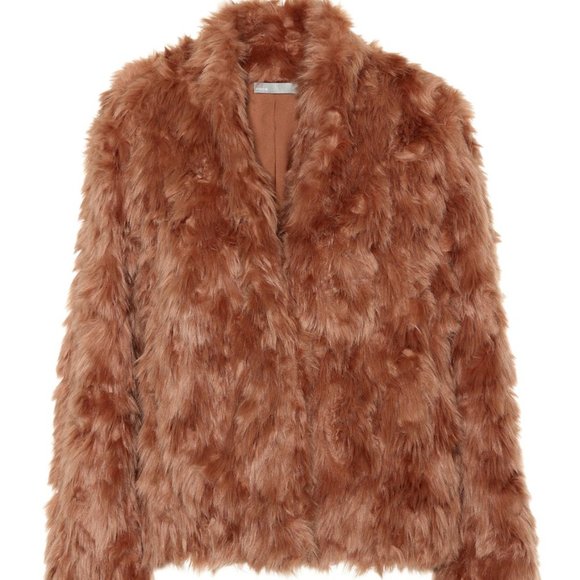 Vince. Faux  Fur Plush Jacket Pink Umber - Picture 2 of 3